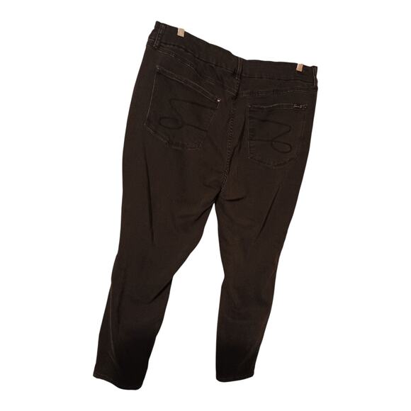 Seven7 Tummyless High Rise Skinny‎ Jeans Women's Size 18W Ripped Black Stretch - Picture 4 of 10